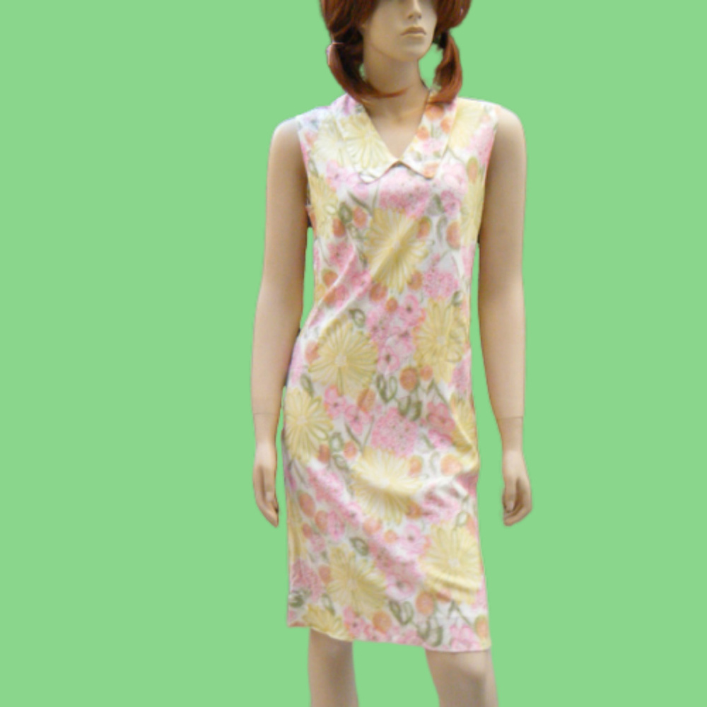 60s Pull- On Watercolor Print Union Tag Small - XS